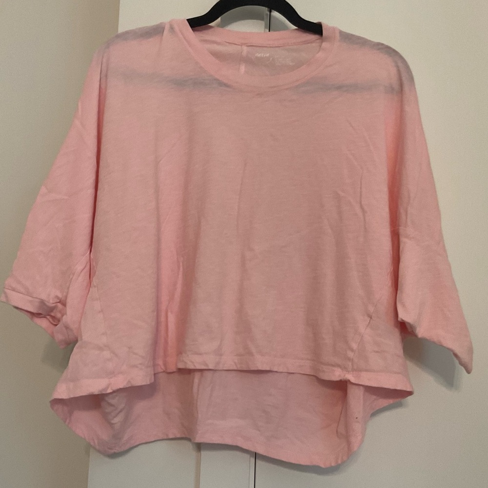 Aerie Blush Pink Relaxed Cropped Short Sleeve Tee